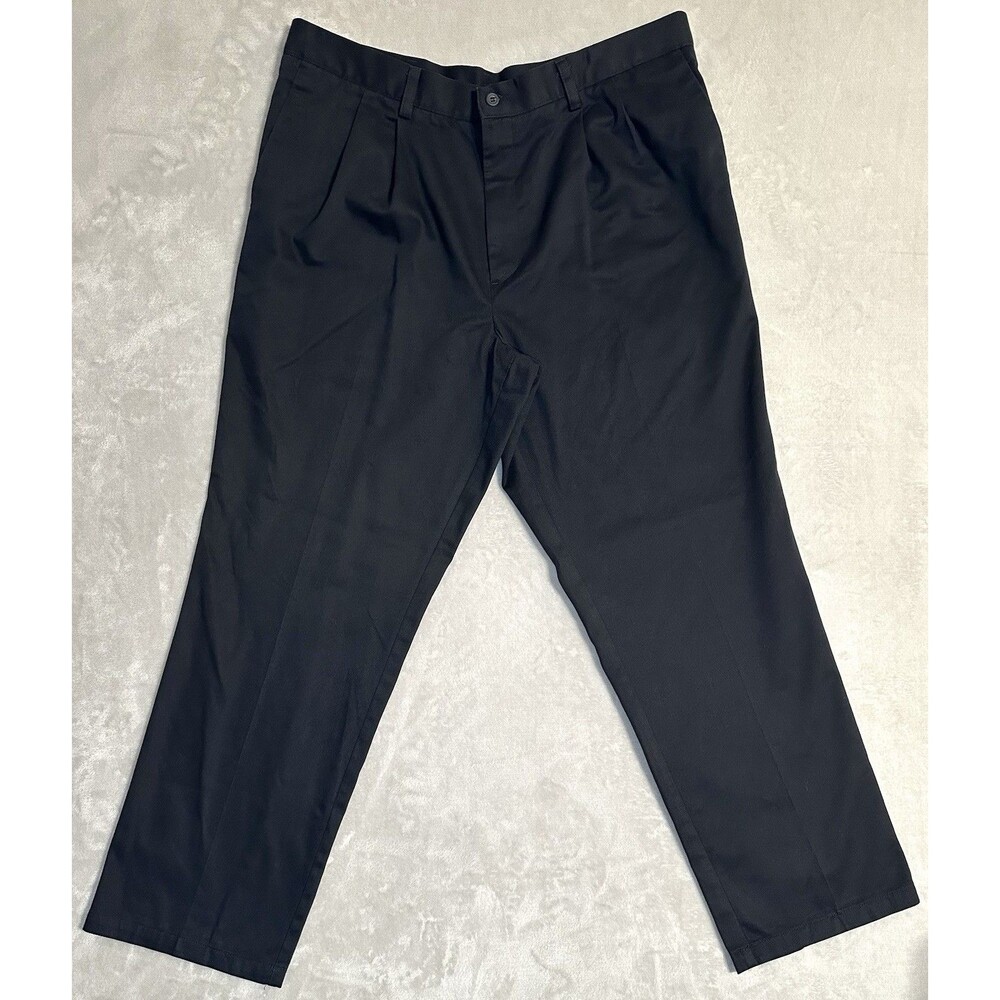 Dockers Classic Fit Men's Black Pleated Chino Dress Pants 40x30 Cotton